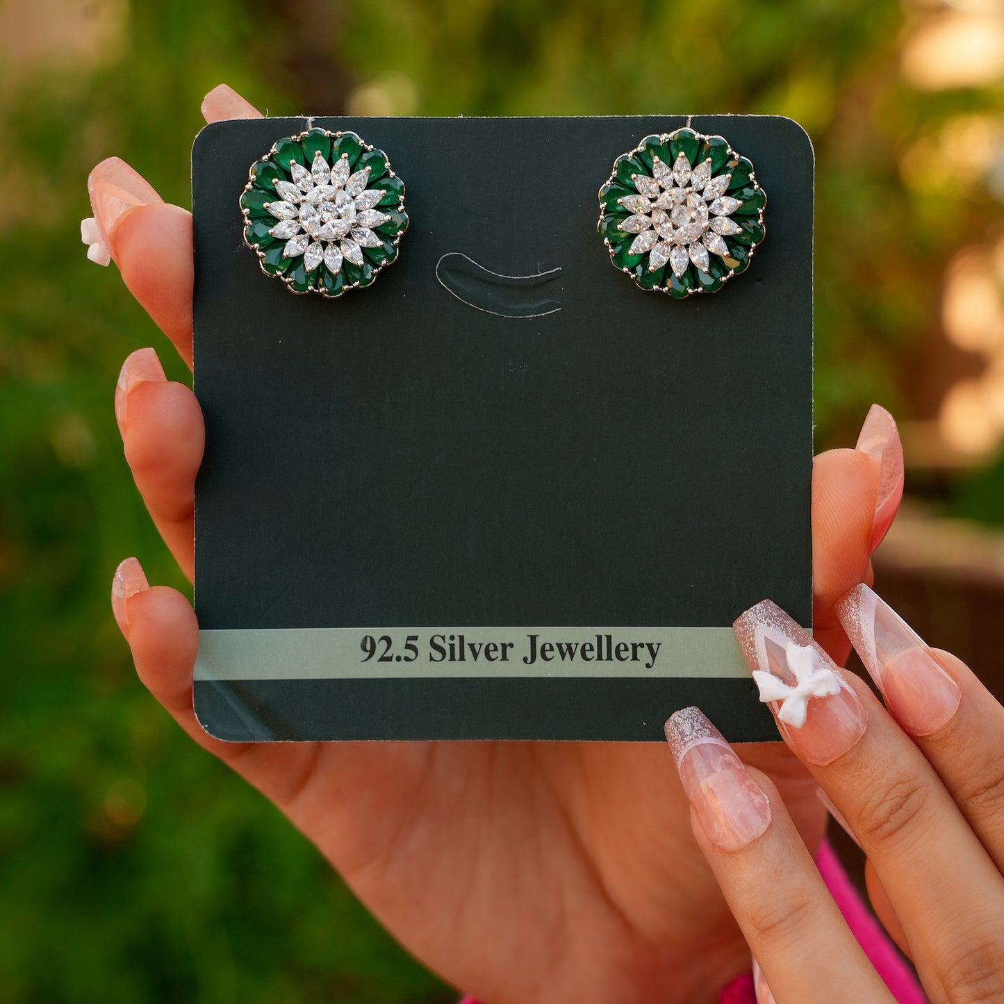 Moonlight Emerald Hoops