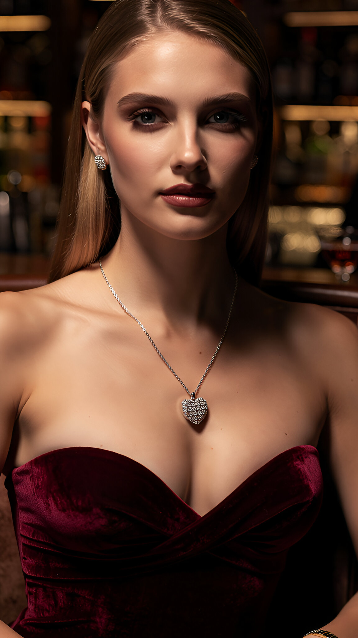 Multi stone heart chain