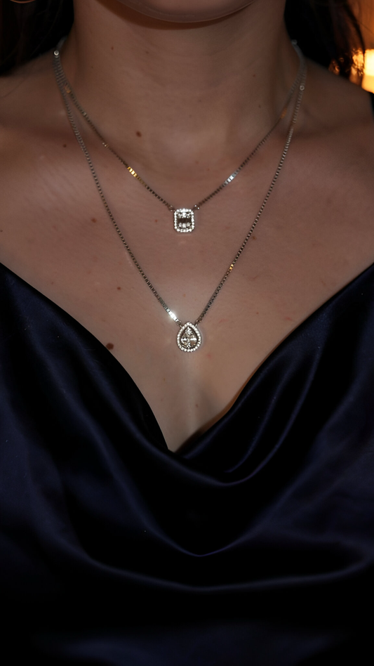 Double layered stone pendant