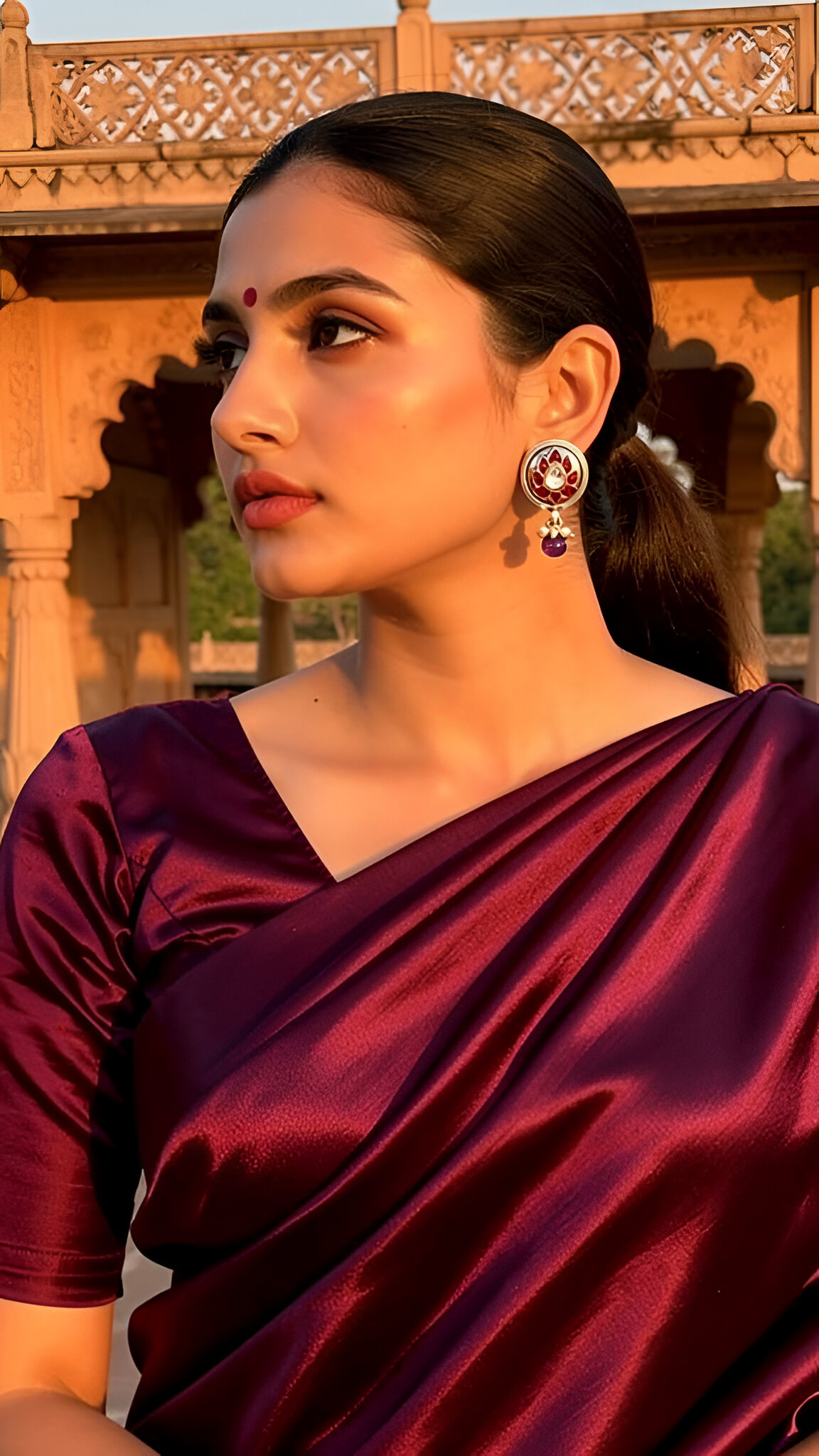 Lotus white Kundan studs