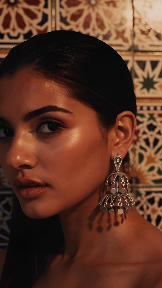 Classic oxidised Chand Bali