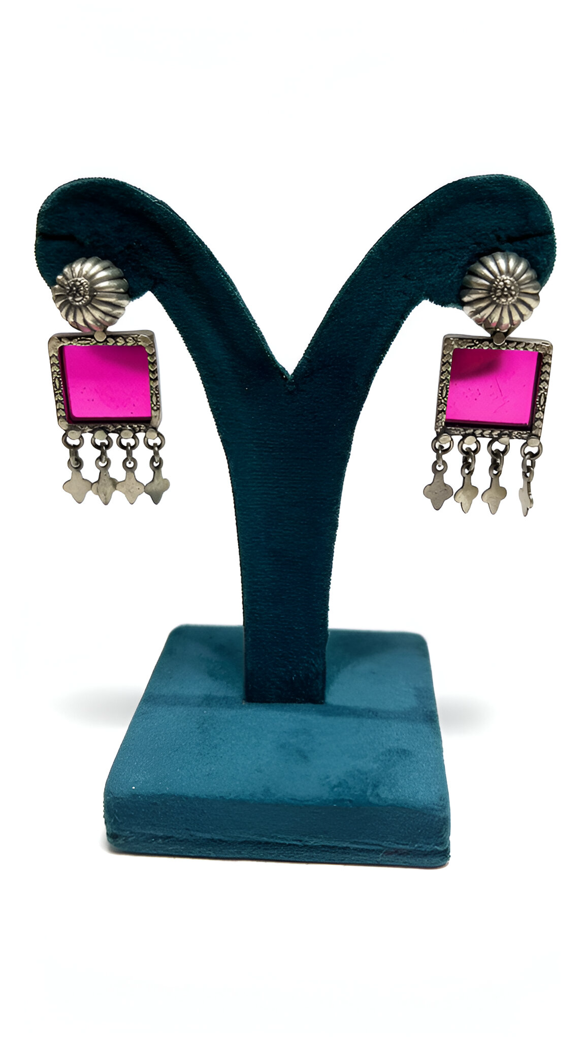 Pink mirror danglers