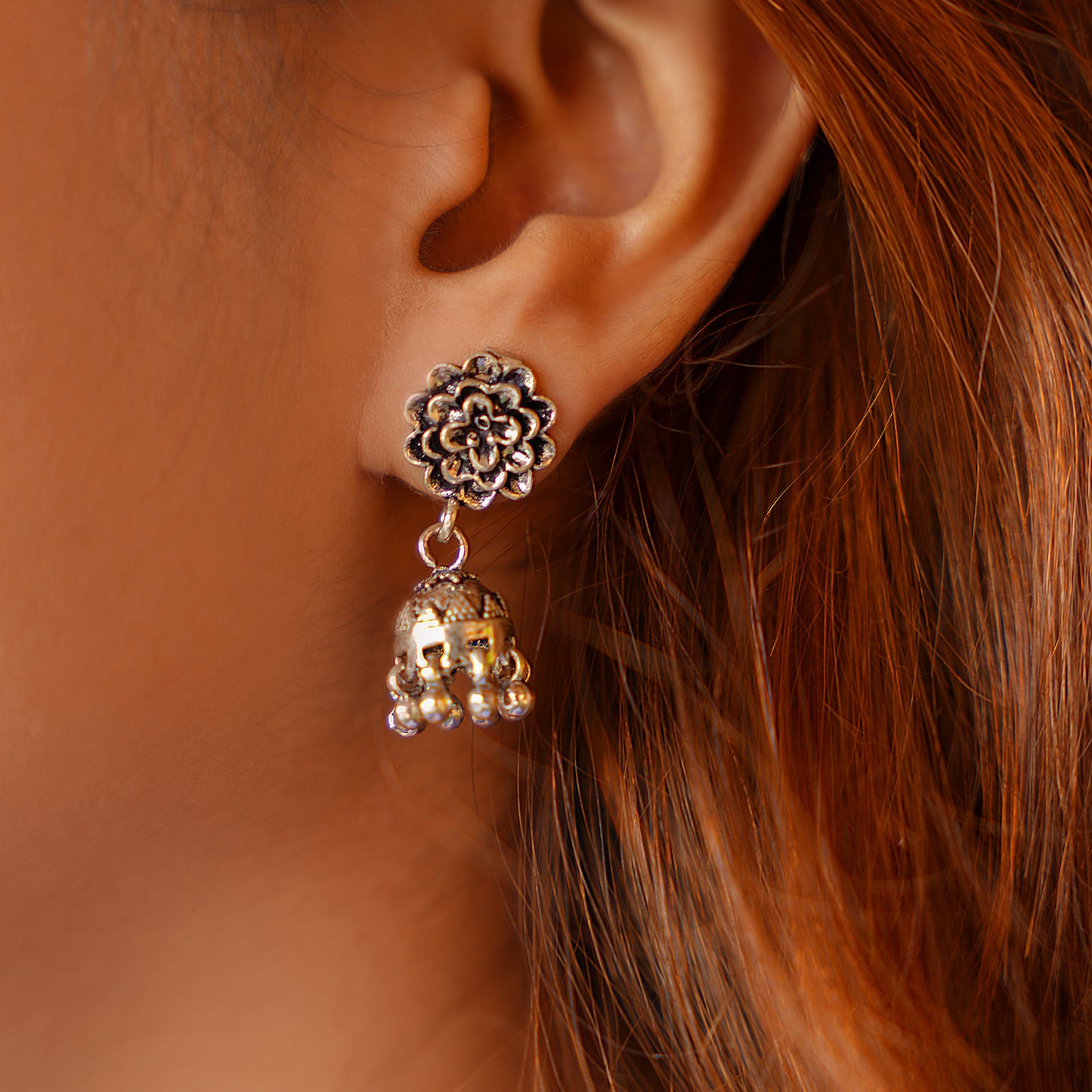 Gulaab Silver Drop Earring