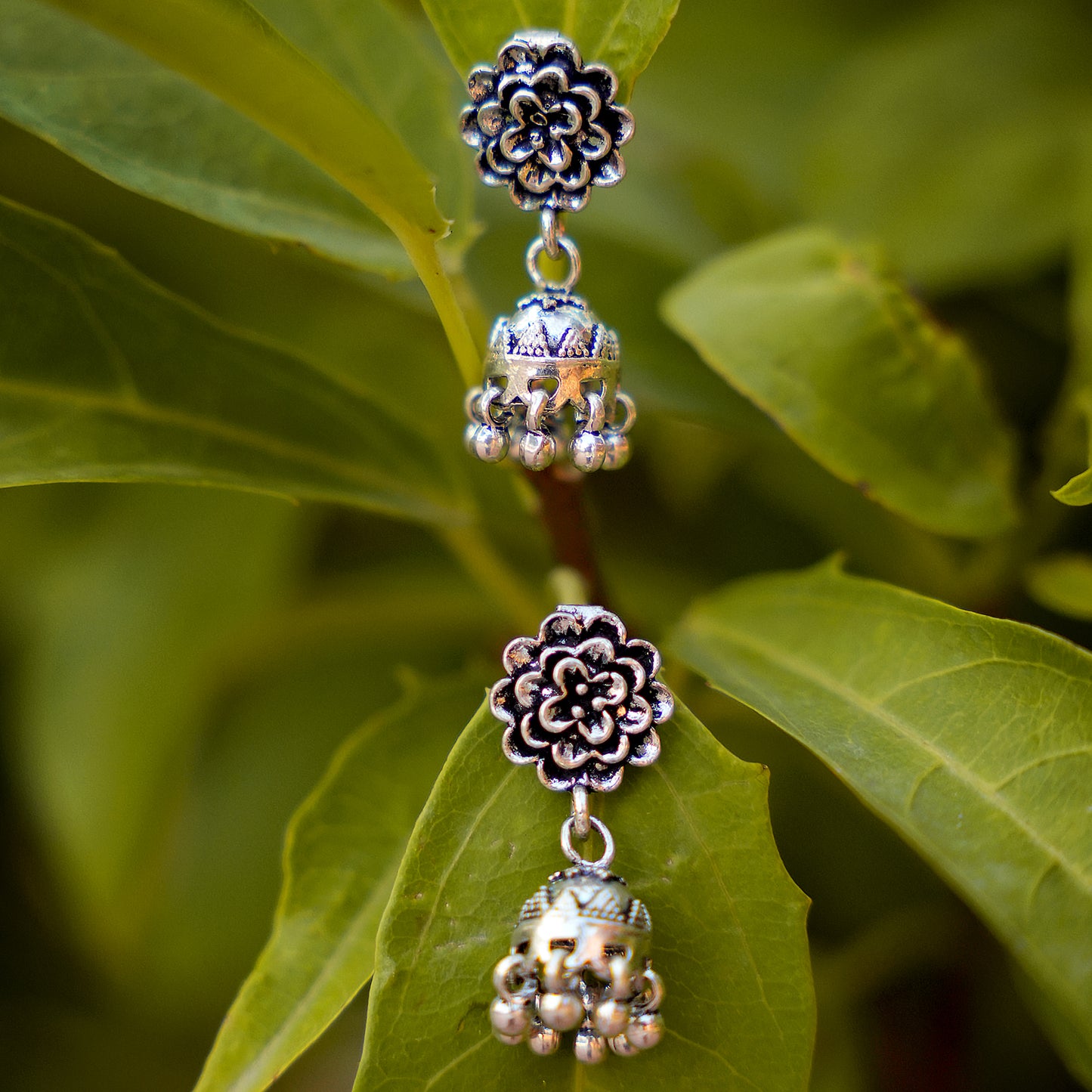 Gulaab Silver Drop Earring