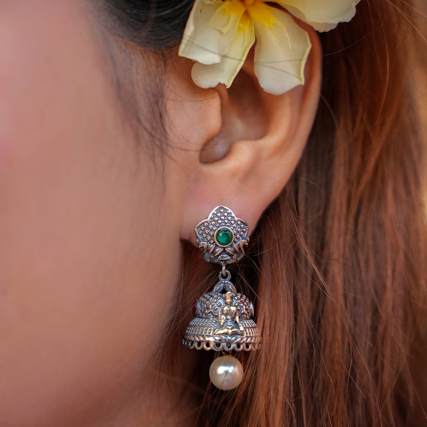 Meera Temple Drop Earring
