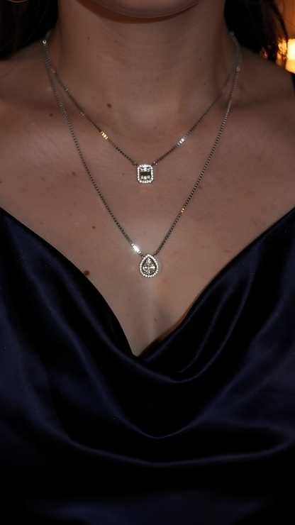 Double layered stone pendant