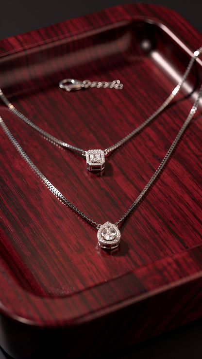 Double layered stone pendant
