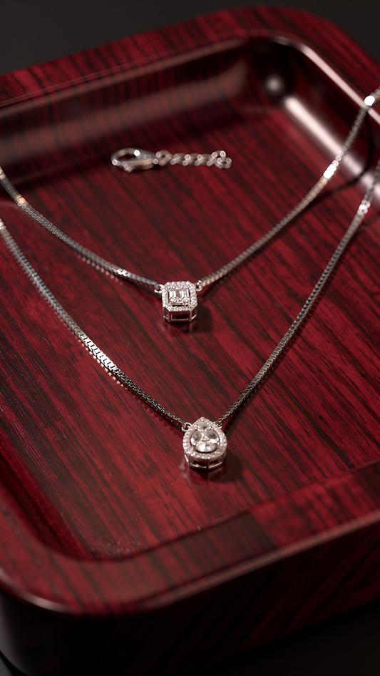 Double layered stone pendant