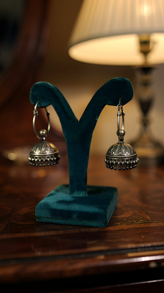 Mini silver jhumki