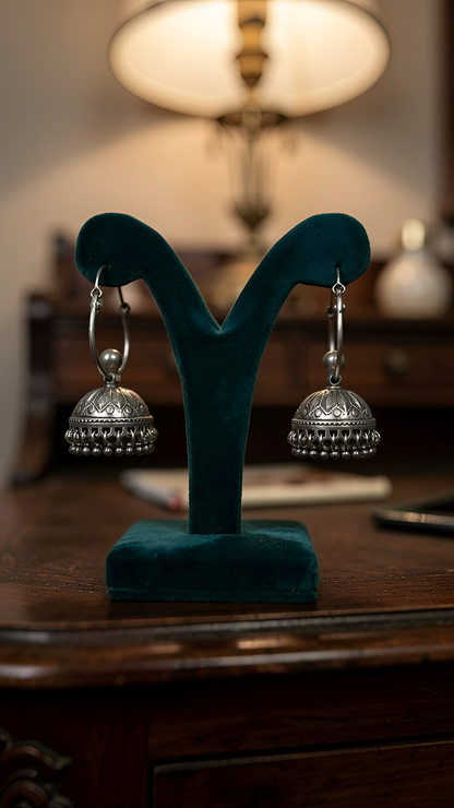 Mini silver jhumki