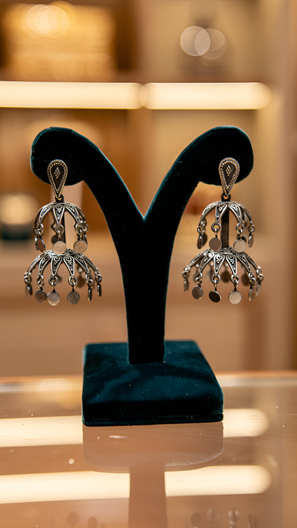 Classic oxidised Chand Bali