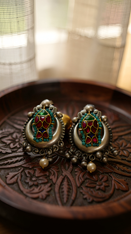 Meena crescent studs